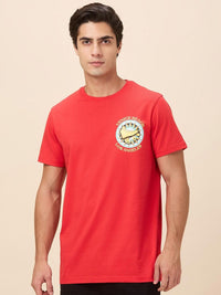 Being Human Men Typography Printed Round Neck Cotton Relaxed Fit T-shirt