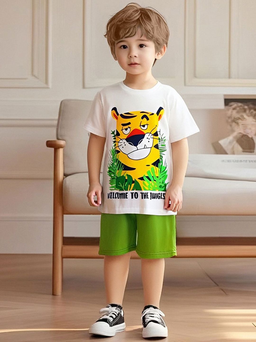 YK Boys Printed T-shirt With Shorts