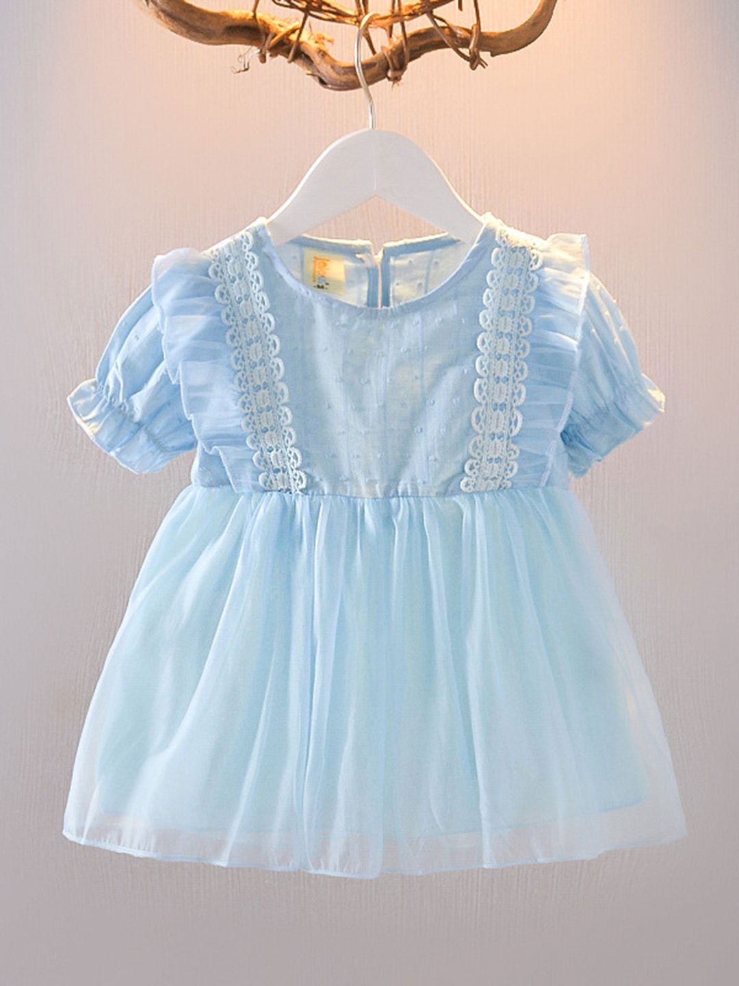 YK Girls Cotton Self Design Dress