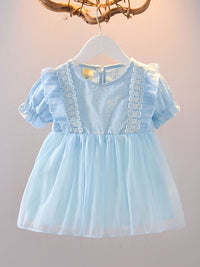 YK Girls Cotton Self Design Dress