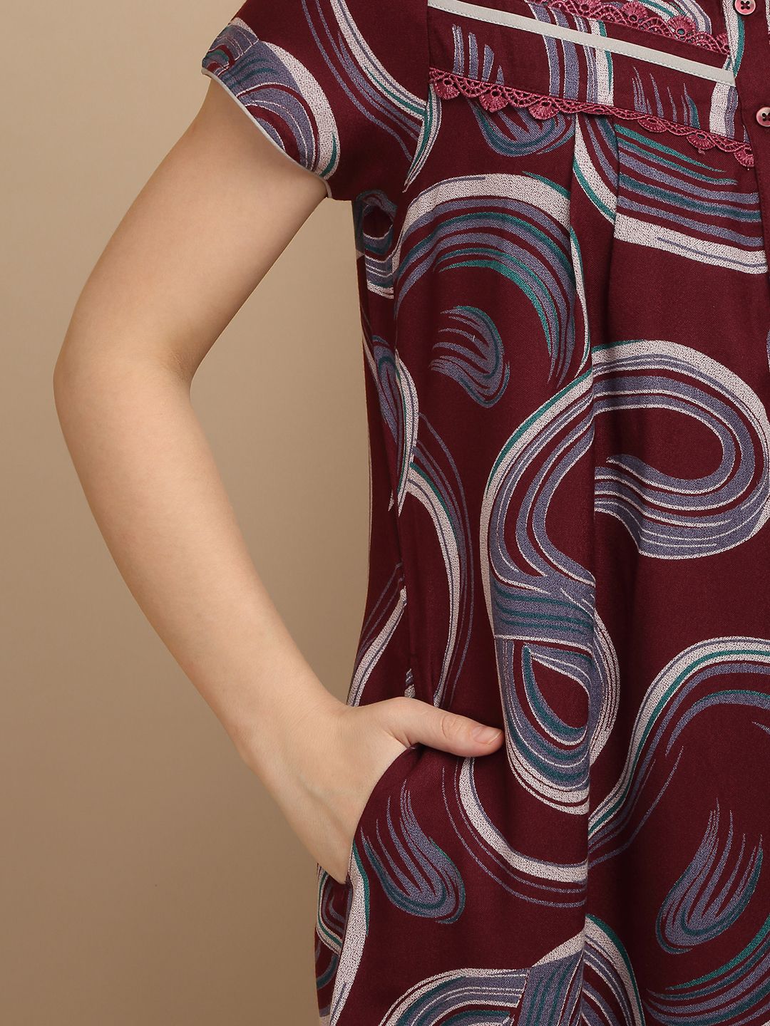 Sweet Dreams Women Printed Maxi Nightdress