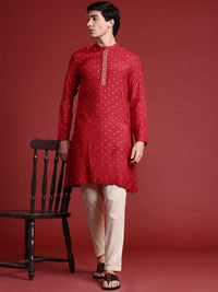 Anouk Printed Mandarin Collar Straight Kurta