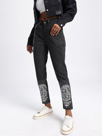 DressBerry Women Ethnic Play Printed Mom Fit Jeans