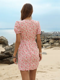 DressBerry Floral Print Cut-Out Sheath Dress