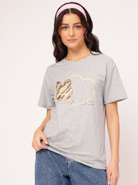 DressBerry Bunny Bun Printed Drop Sleeves T-shirt