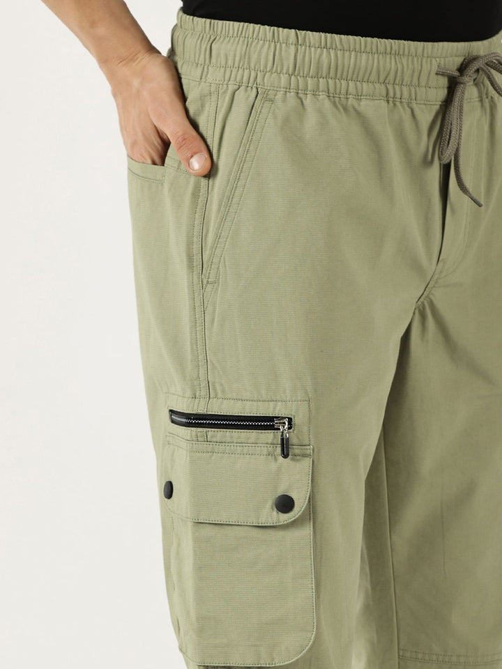 Thomas Scott Men Smart Regular Fit Mid-Rise Easy Wash Cotton Cargos