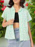 DressBerry Island Vibes Printed Bowling Shirt