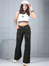 Cutiekins Girls Mid-Rise Easy Wash Cargos Trousers