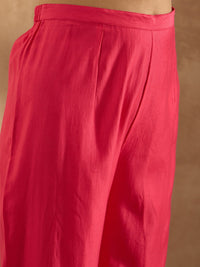 Indo Era Women Floral Embroidered Empire Thread Work Liva Kurta with Trousers