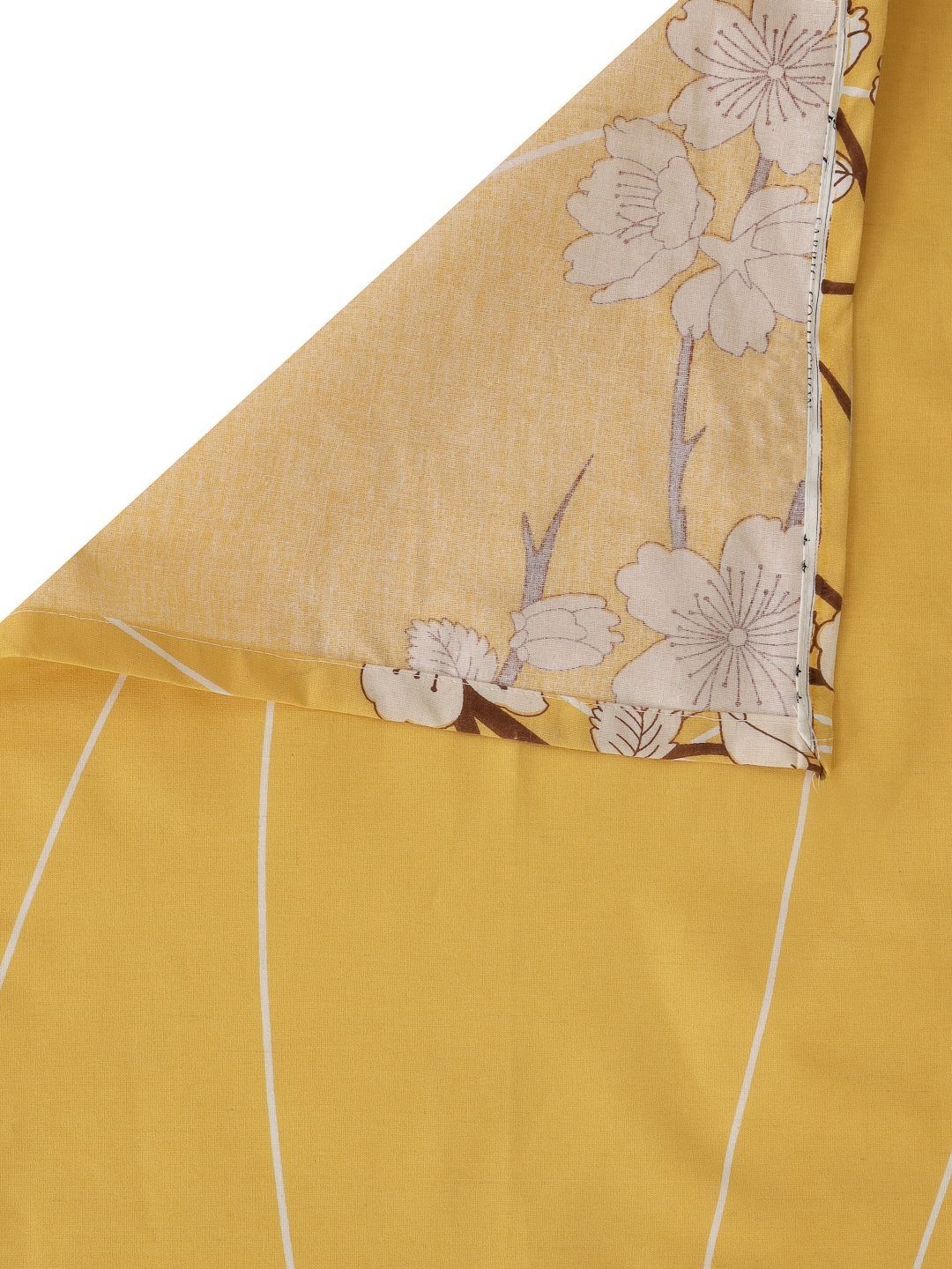 Myntra Elegant Homes Mustard Kapas Tulen 400TC Cadar King & 2 Sarung Bantal-250X225 sm
