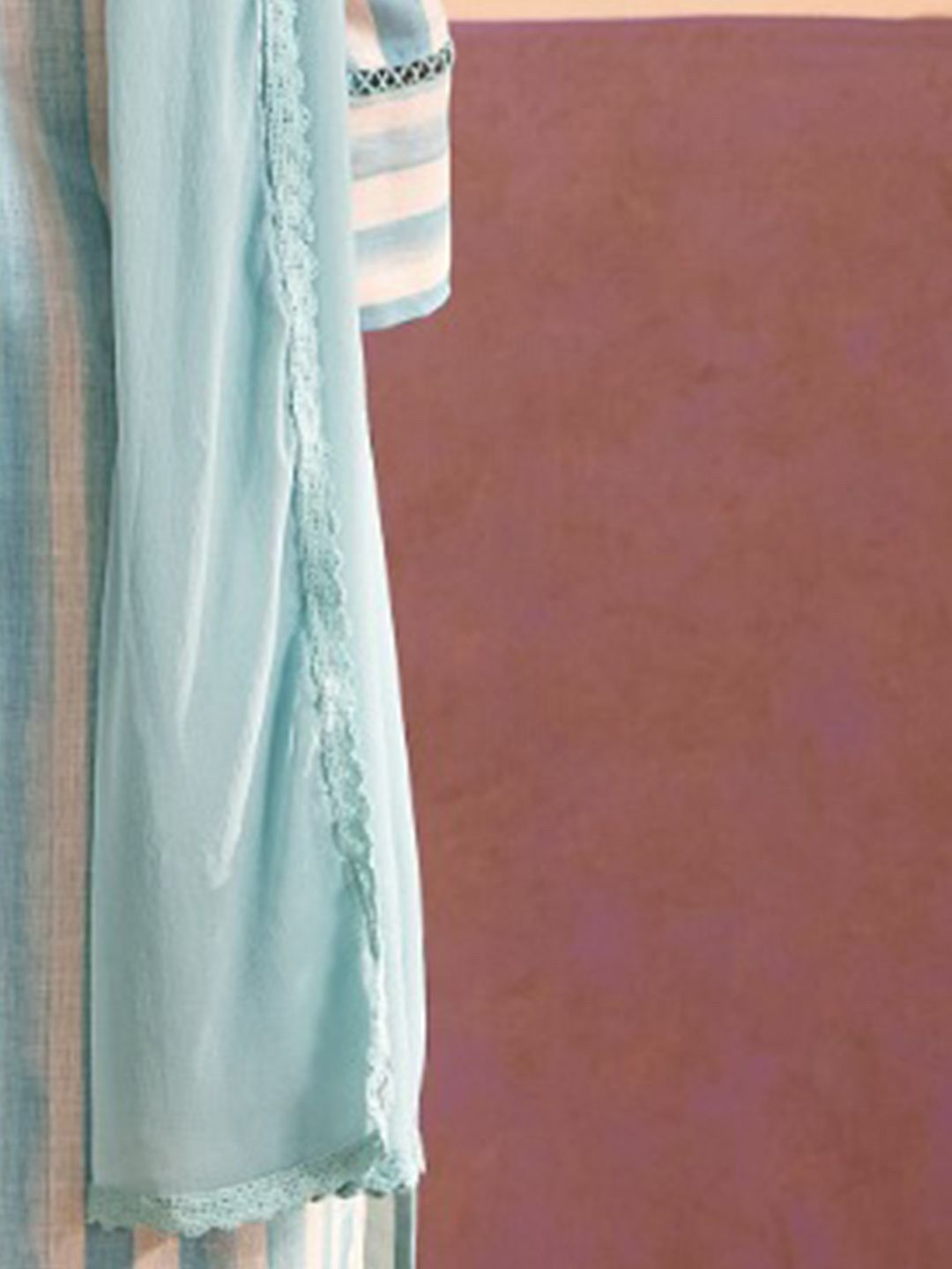 Indo Era Floral Printed V-Neck Sequinned Linen Kurta With Trouser & Dupattta