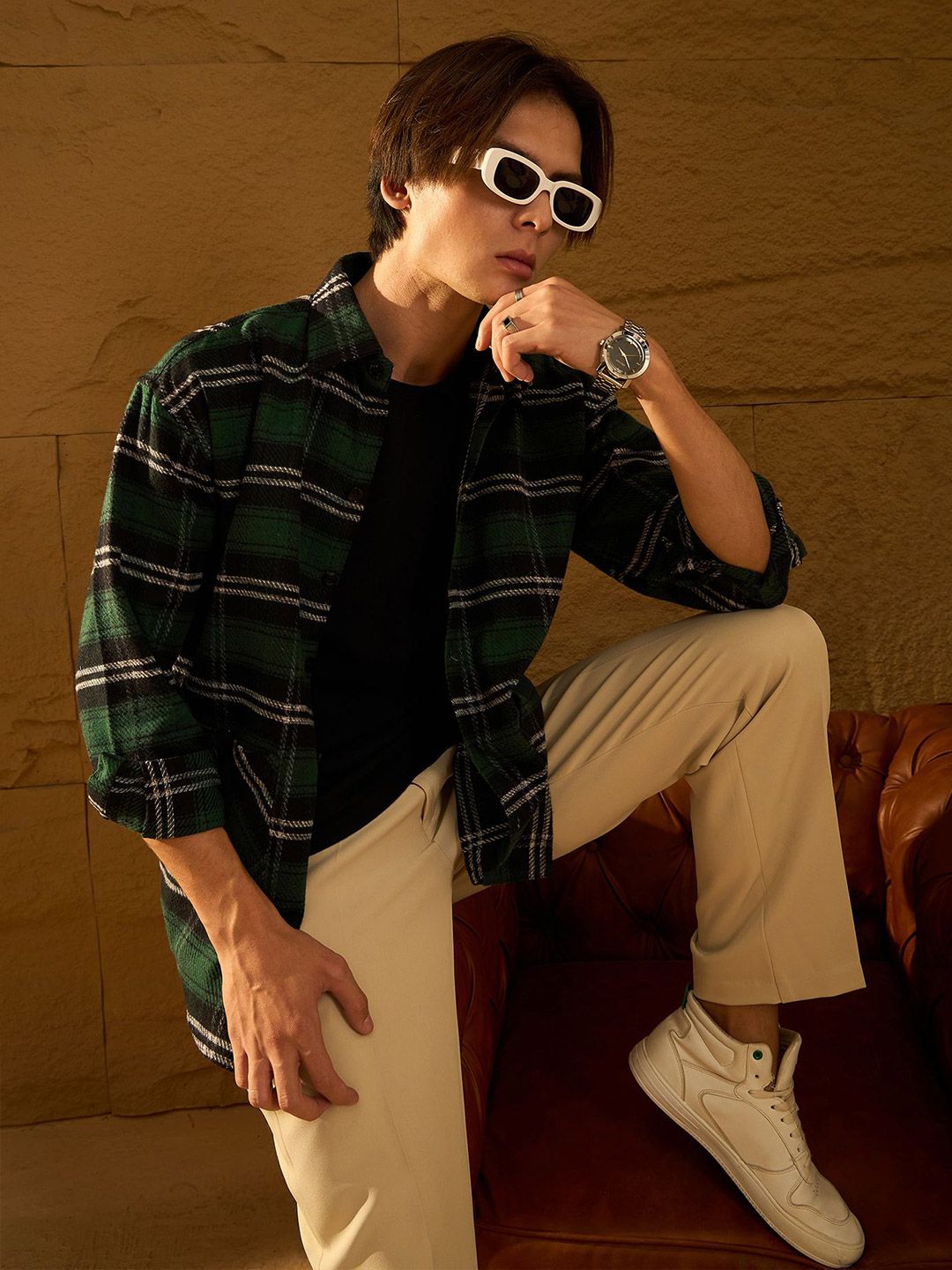 Dennison Men Double Pocket Drop Bahu Kapas Berlebihan