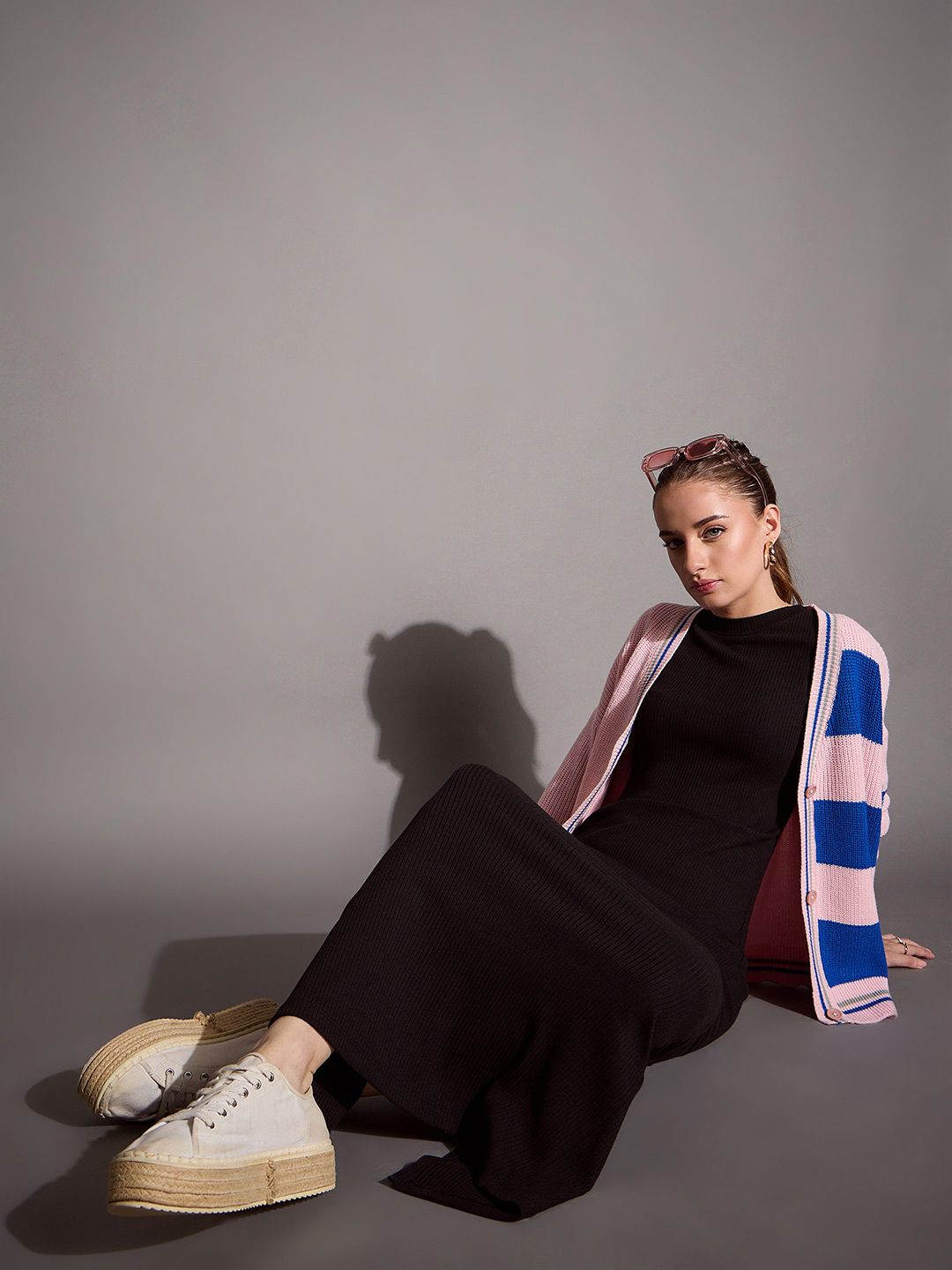 SASSAFRAS BASICS Ribbed Round neck Bodycon Maxi Dress