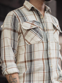 Powerlook Men Spread Collar Tartan Checked Cotton Casual Shirt