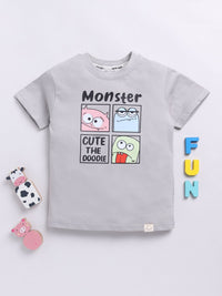 Happy Faces Boys Pure Cotton Typography & Graphic Printed T-shirt