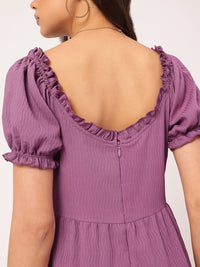 DressBerry Textured Luxe Frill Detail Tiered Dress