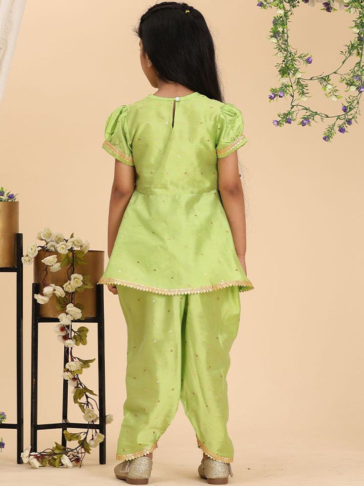 Cutiekins Girls Ethnic Motifs Empire Gotta Patti Kurta with Dhoti Pants