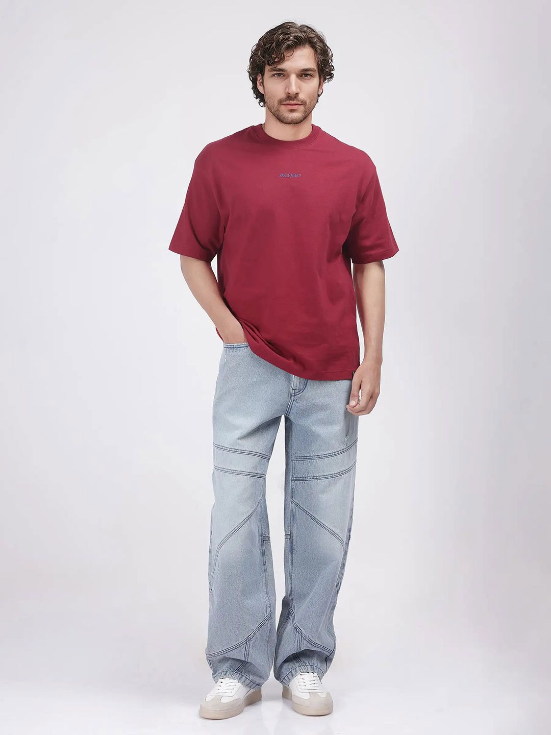 RARE RABBIT Men Printed Applique T-shirt