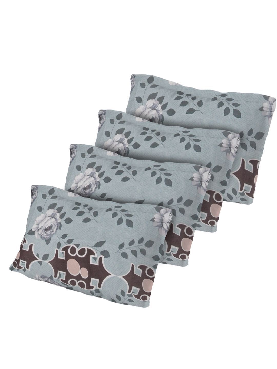 KLOTTHE Grey Printed Dilengkapi 300 TC Double King Cadar Halus Dengan 4 Sarung Bantal