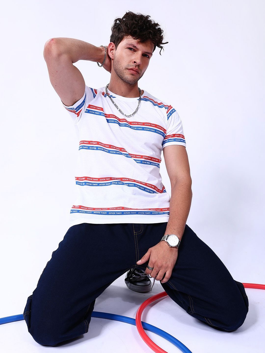 The Indian Garage Co Men Striped T-shirt