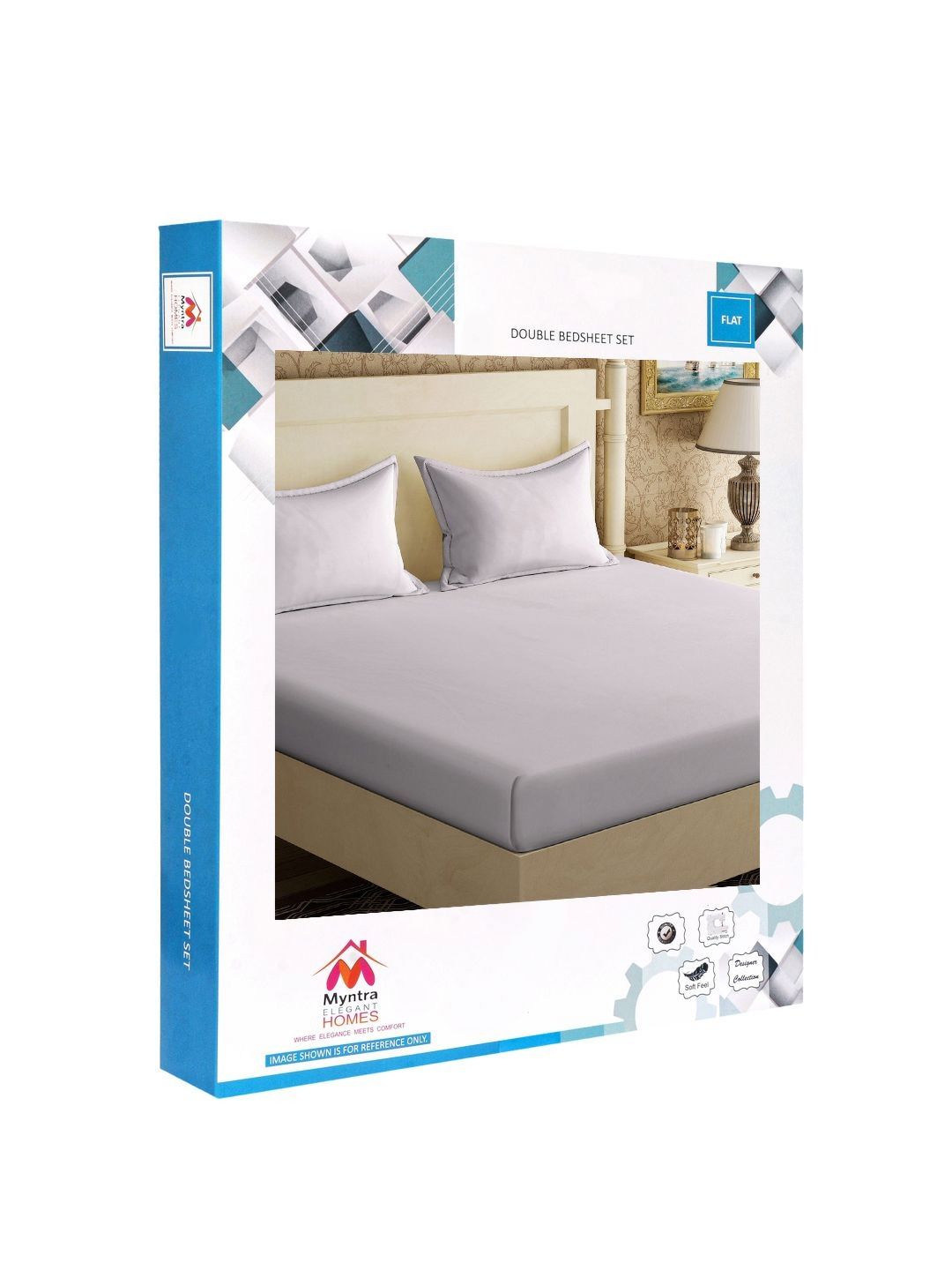 Myntra Elegant Homes Book Fold Beige Printed Set Cadar King 300 TC 2.5 x 2.25 m