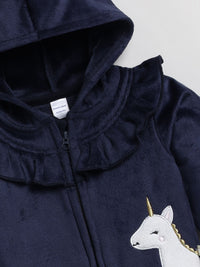 Moms Love Infant Girls Self Design Sweatshirt With Joggers