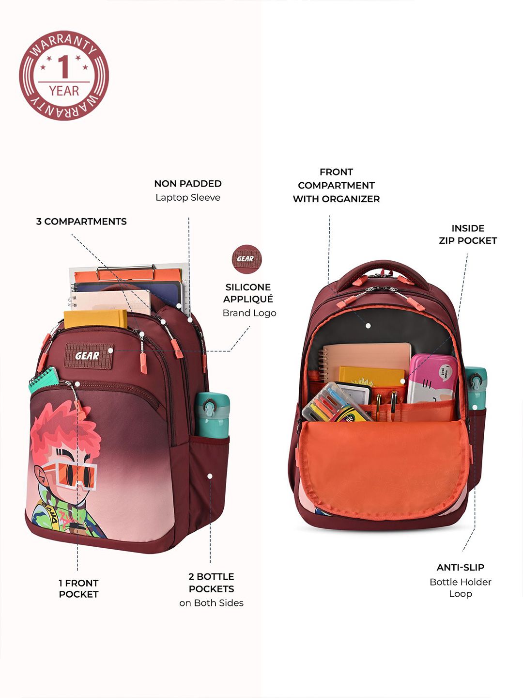 Gear Unisex Ergonomic Backpack