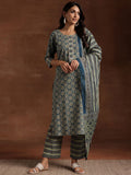 Libas Ethnic Motifs Printed Gotta Patti Pure Cotton Kurta with Trousers & Dupatta
