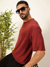 Thomas Scott Men Solid Round Neck Cotton Oversized T-shirt