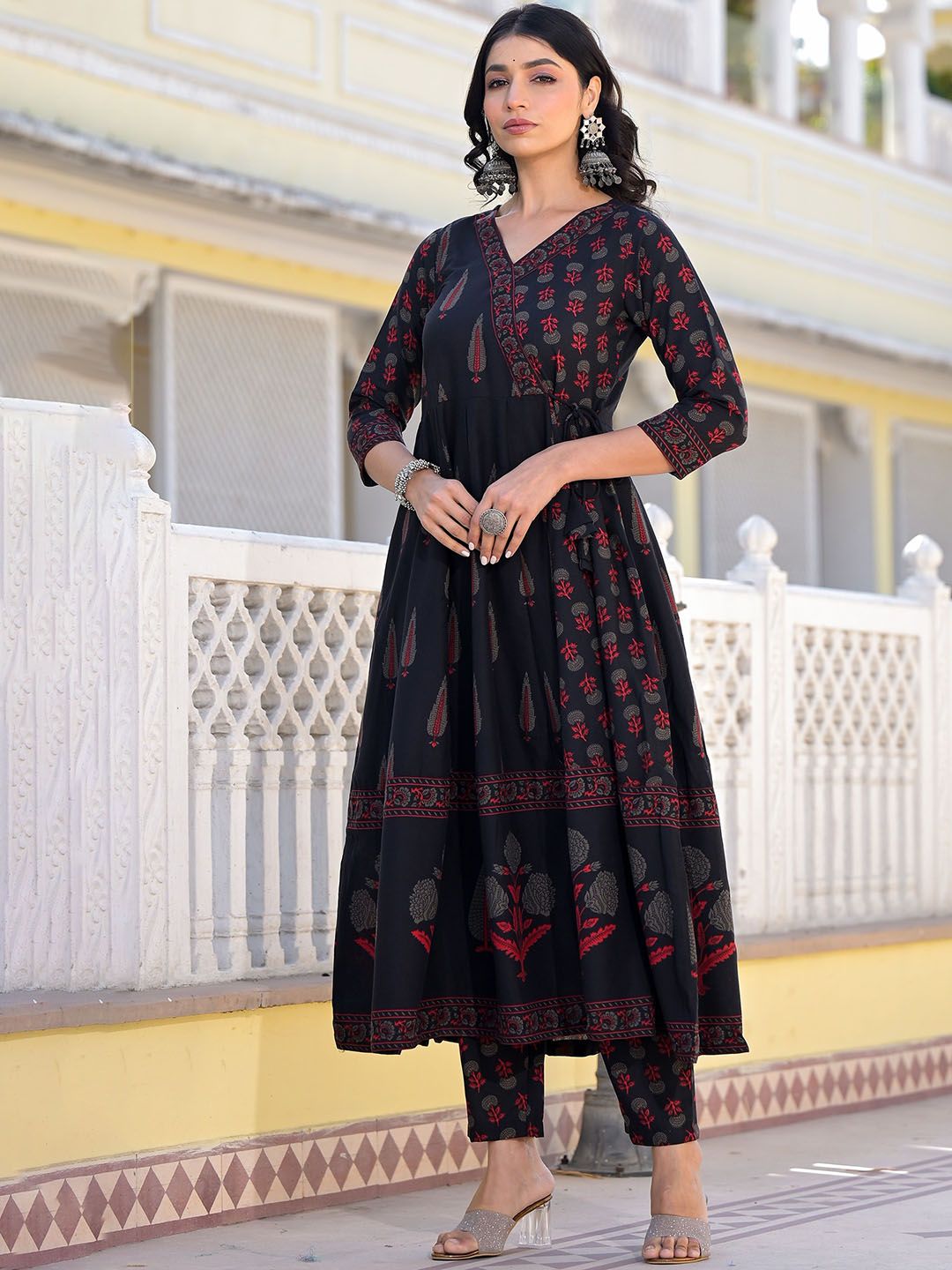 KALINI Ethnic Motifs Printed Kurta with Trousers & Dupatta