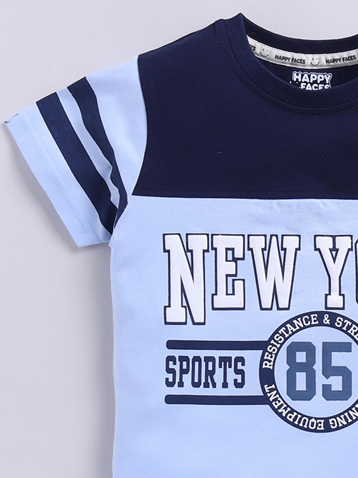 Happy Faces Kids Boys Typography Printed Pure Cotton T-Shirt