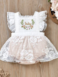 YK Girls Embroidered Pure Cotton Fit & Flare Dress