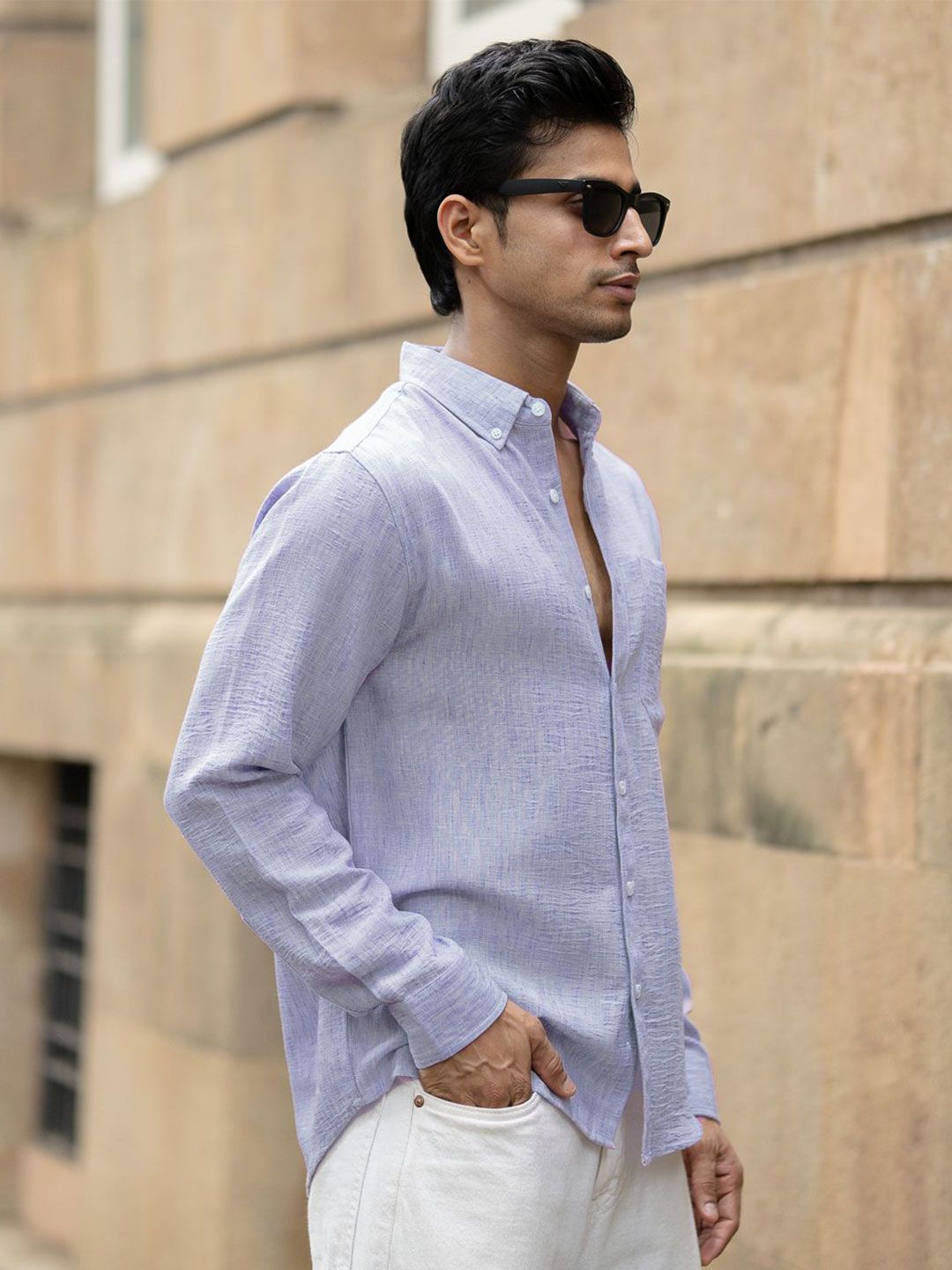 Powerlook Men Solid Spread Collar Casual Shirt