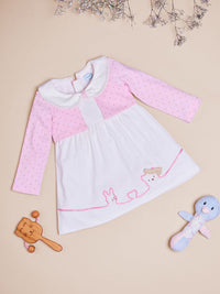 Nauti Nati Girls Polka Dot Cotton  Peter Pan Collar A-Line Dress