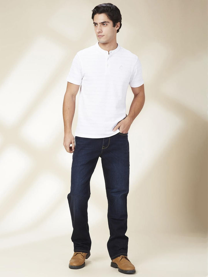 Being Human Men Self Design Henley Neck Cotton T-shirt