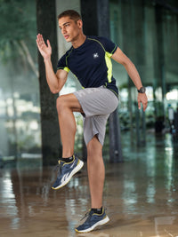 HRX by Hrithik Roshan Colourblocked Raglan Sleeves Sports T-shirt with Brand Logo Detail