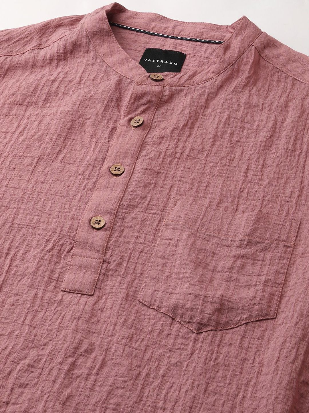 VASTRADO Men Striped Thread Work Jacquard Kurta