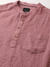 VASTRADO Men Striped Thread Work Jacquard Kurta