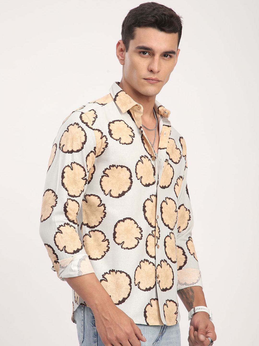 VASTRADO Men Classic Slim Fit Printed Casual Shirt