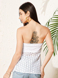 Berrylush Women Schiffli Sleeveless Tube Top