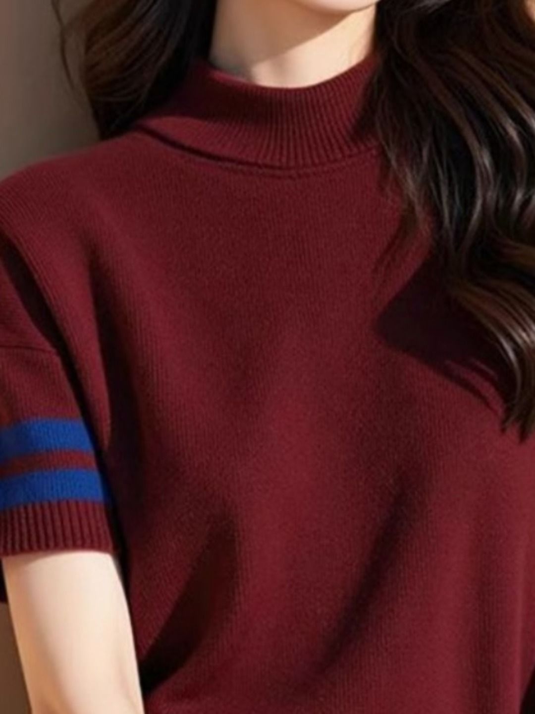 DressBerry Round Neck Placement Cotton T-shirts