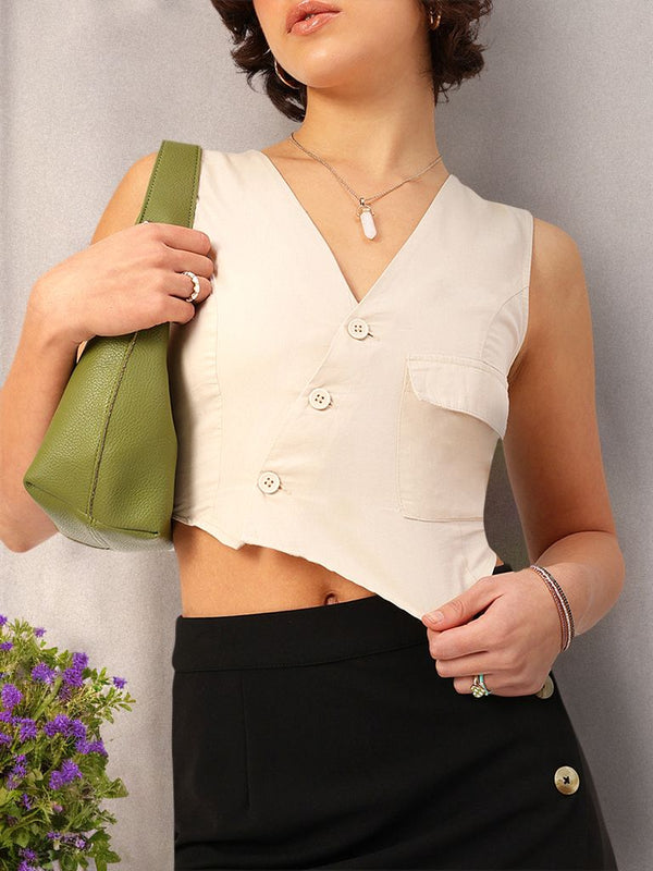 DressBerry Effortless Elegance Pocket Detail Shirt-Style Top