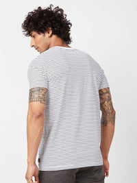 SPYKAR Striped Slim Fit Cotton T-shirt