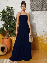 Berrylush Women Ruffled Fit & Flare Shoulder Straps Maxi Dress