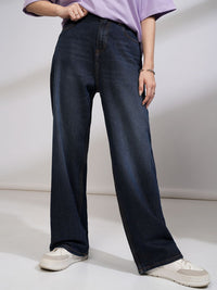 Street By Tokyo Talkies Women Pure Cotton Straight Fit Jeans