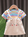 YK Colourblocked Cotton Pinafore Dress