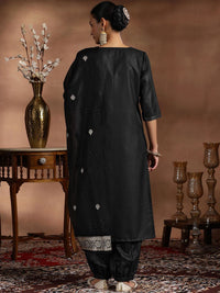 Libas Notch Neck Zari Straight Kurta with Salwar & Dupatta
