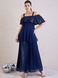 Antheaa Embellished Top With Palazzos