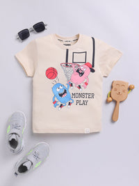 Happy Faces Boys Graphic Print Pure Cotton T-shirt