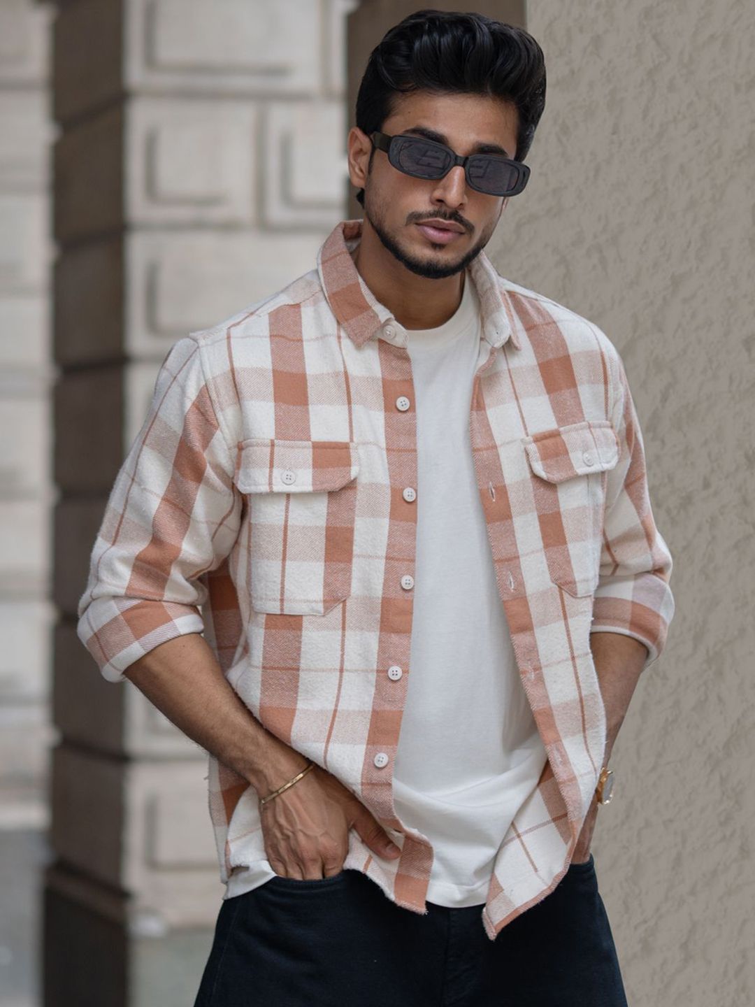 Powerlook Men Opaque Checked Casual Shirt